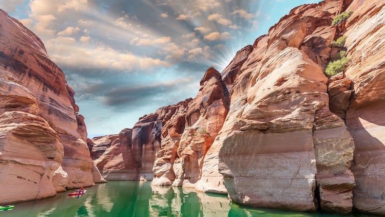 Antelope Canyon at sunset, Lake Powell, Arizona.