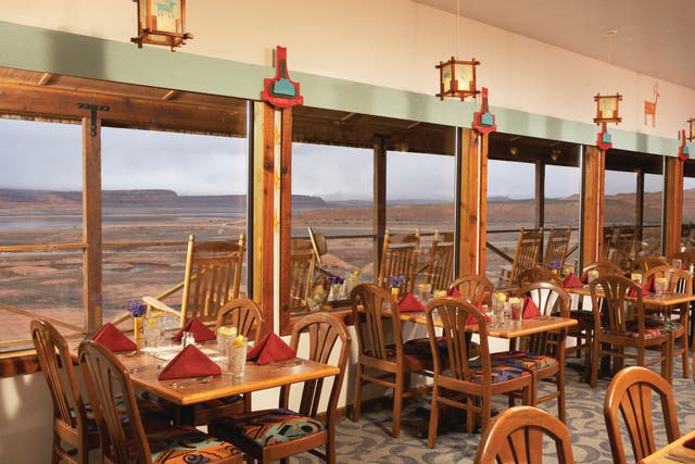 View of the dining room at the Anasazi Restaurant