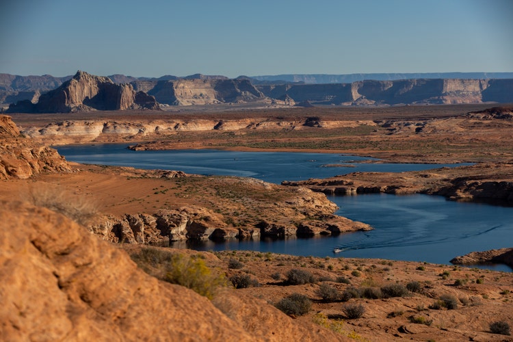 Lake Powell and surrounding geography scenic landscape