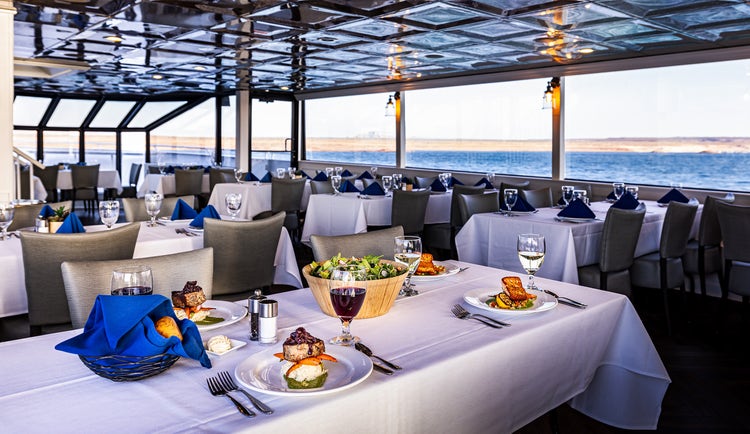 View of the dining room on board the Canyon Princess