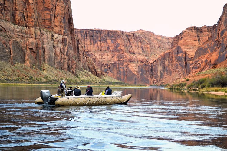 Rafters floating on Lake Powell