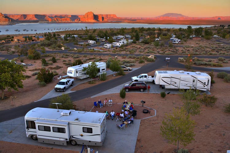 sunset at Wahweap RV Park & Campground